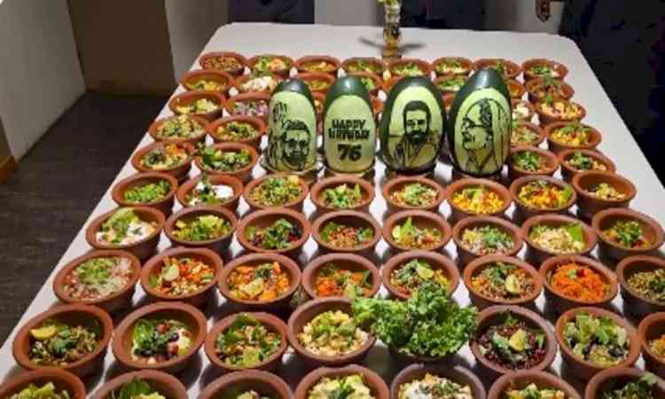 76 dishes, portraits of PM Modi and mother on a watermelon: TN chef's unique greeting for 76th birthday