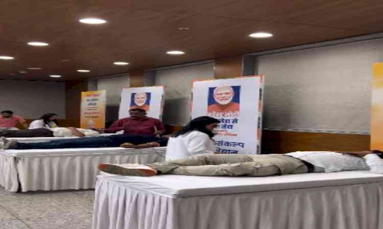 Seva Sankalp Abhiyan: Nitin Nabin starts blood donation camp at BJP HQs on PM Modi’s birthday