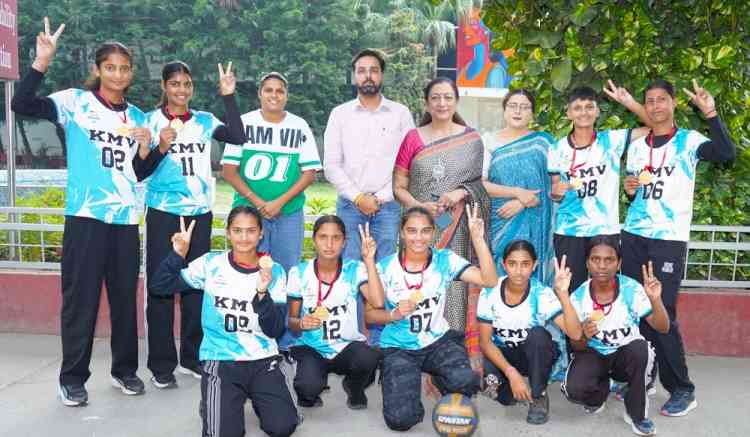 KMV Collegiate Sr. Sec. School Volleyball Team Clinches Champion Position 
