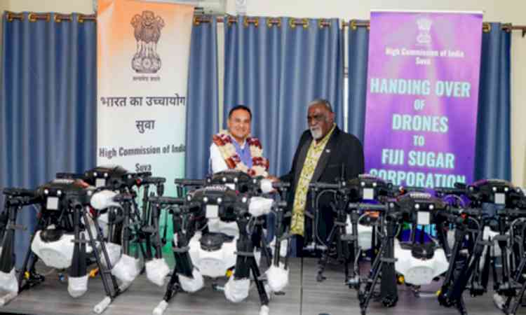 India gifts 12 agricultural drones to Fiji to support sugarcane production