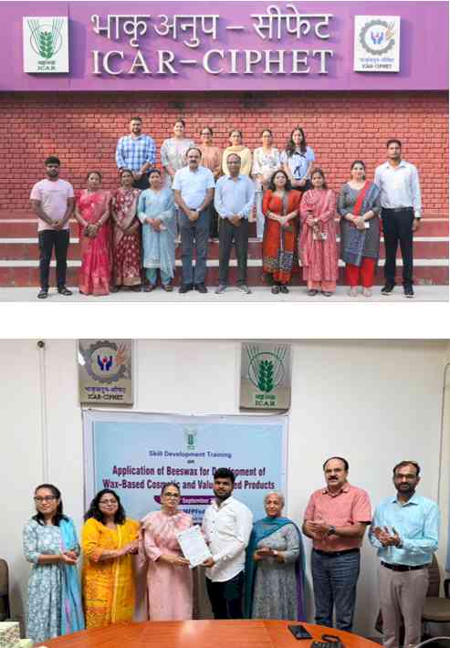 ICAR-CIPHET, Ludhiana organized Skill development training on Application of Beeswax for Development of Wax-Based Cosmetic and Value-Added Products