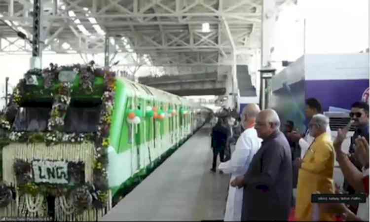 Amit Shah flags off India’s first LNG-powered train from Sabarmati