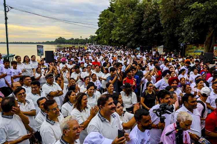 Over 1500 participate in cyclothon and walkathon at Sukhna to mark World Heart Day