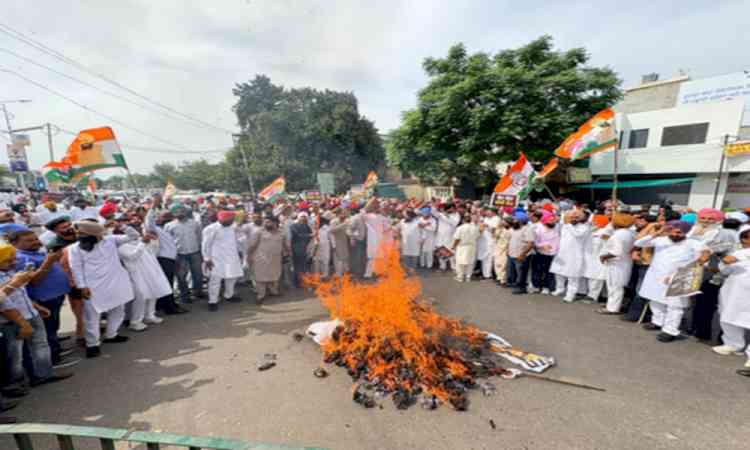 Congress workers stage protest in Punjab to demand resignation of CEC Gyanesh Kumar