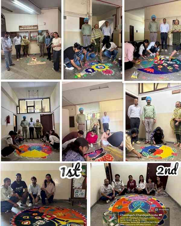 Panjab University Rangoli Competition under Mental Health Awareness Session