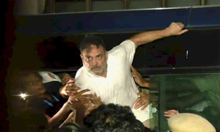 INDIA bloc stir: Rahul, Priyanka Gandhi detained from Akashwani Bhavan after over 9 hours of sit-in