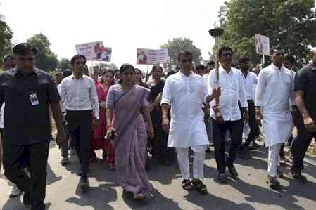 Gujarat leaders mark PM Modi’s 25 years in public life with 'Seva Jyoti Yatras' across state