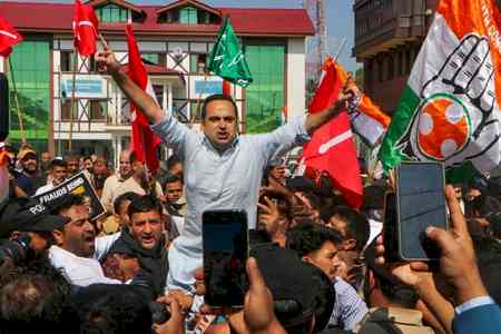 INDIA bloc leaders in J&K hold protest under ‘Save Democracy Week’ campaign