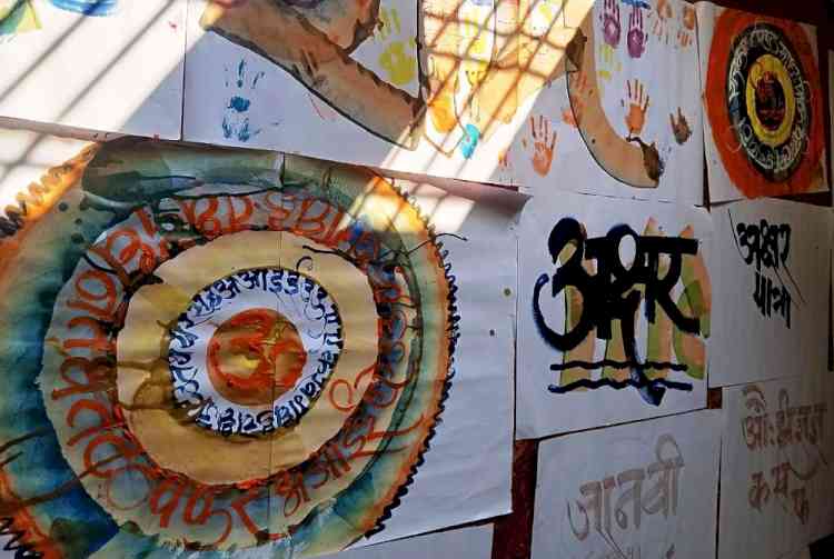 SUPVA takes Devanagari calligraphy lessons to school students