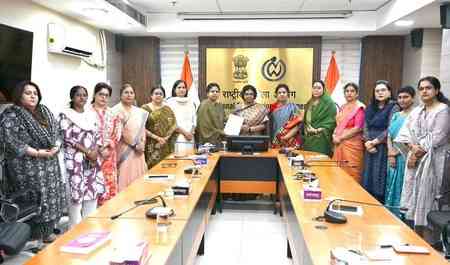 BJP Mahila Morcha delegation meets NCW chief, seeks action against Congress MP in sexual harassment case