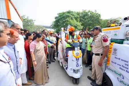 Delhi CM launches over 500 MCD vehicles to improve sanitation