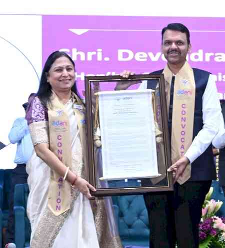 CM Fadnavis conferred Honorary D.Litt. at Adani Institute of Higher Education and Research Convocation