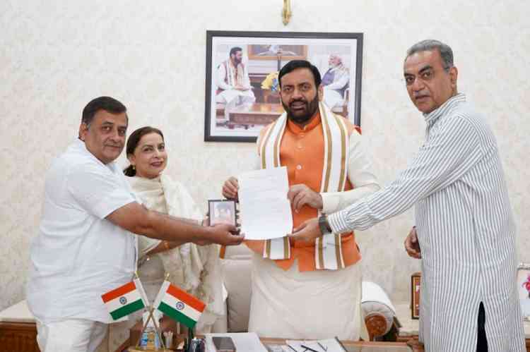 Sanjay Tandon invites Haryana CM to Sai Baba centenary celebrations; discusses free paediatric hospital in Kurukshetra