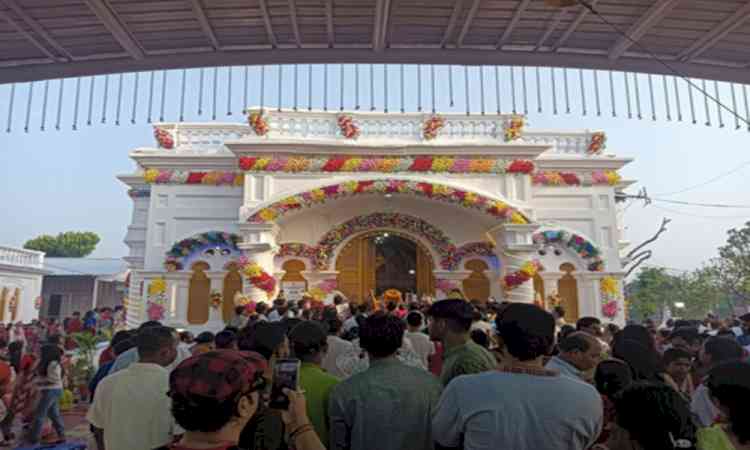 Animal sacrifice tradition continues at Tripura's historic Durgabari temple on Maha Navami