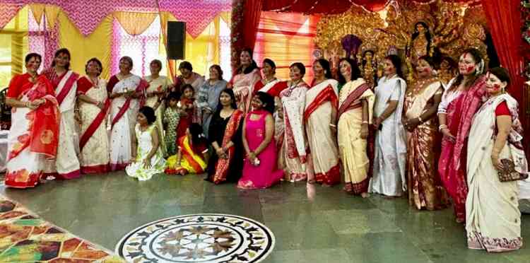 Sindoor Khela Marks Emotional Farewell to Goddess Durga in Rohtak; Bengali community wraps up Sarbojanin Durga Puja with traditional rituals, cultural fervour and a message of harmony