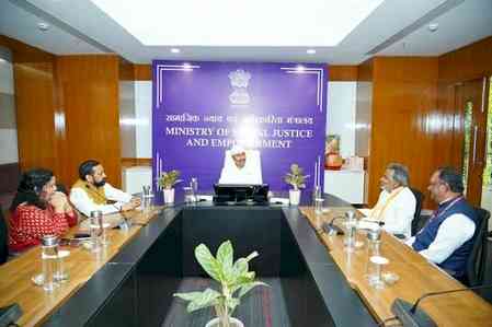 Union Minister Virendra Kumar reviews safety, rehabilitation of sanitation workers