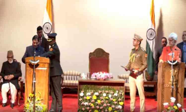J&K L-G Manoj Sinha administers oath to 4 new ministers in Omar Abdullah govt