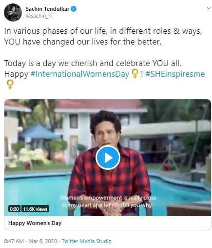 Master blaster Sachin Tendulkar pays moving tribute to women in his life