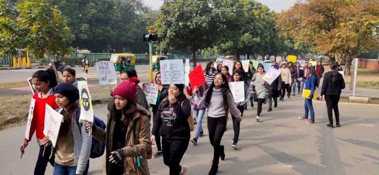 NSS volunteers marched for road safety