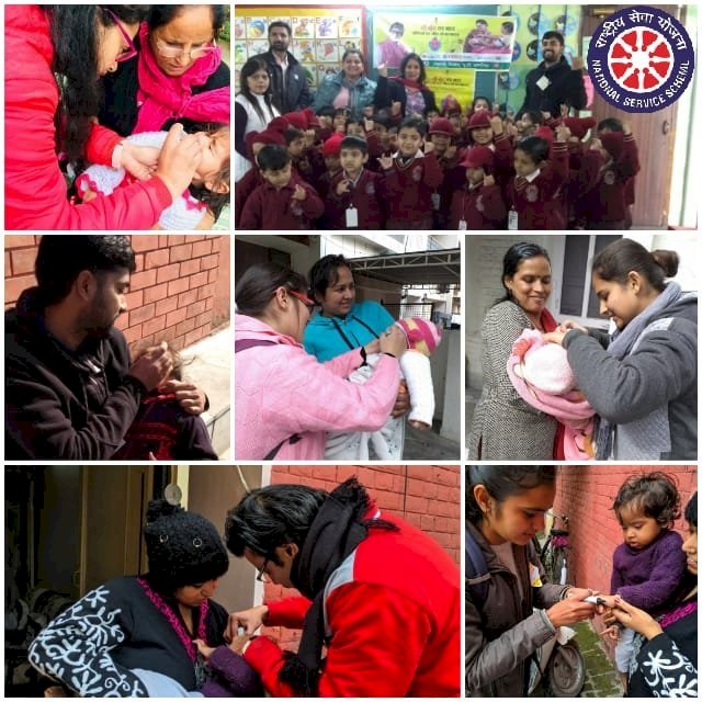 PU-NSS volunteers joins Pulse Polio Drive with Chandigarh Administration