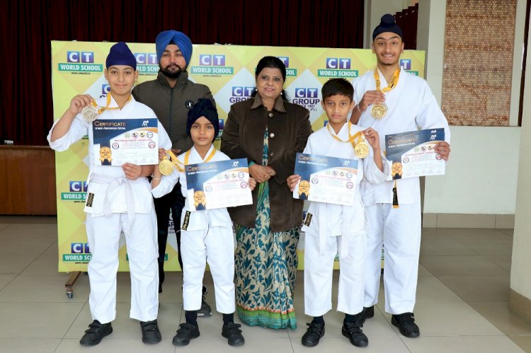 CT World School students bag 3 gold and 2 silver in Pro Punjab Karate League 2020-21