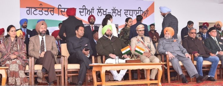 Capt Amarinder takes salute at 71st Republic Day celebration with vow to protect secular foundations of constitution