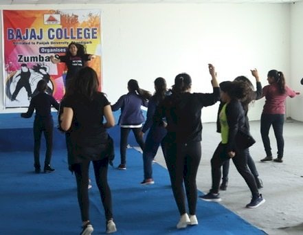 Zumba session at Bajaj College