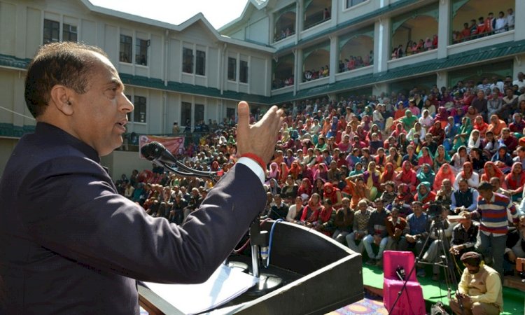 Himachal CM addresses massive public meeting 